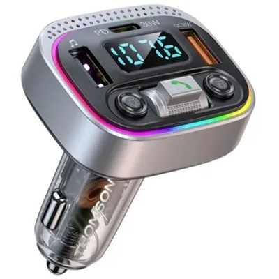 Image de Emetteur FM BT 5.4 - THOMSON - 12/24 V - 1 A + QC3.0 + PD30 W - Blaue LED