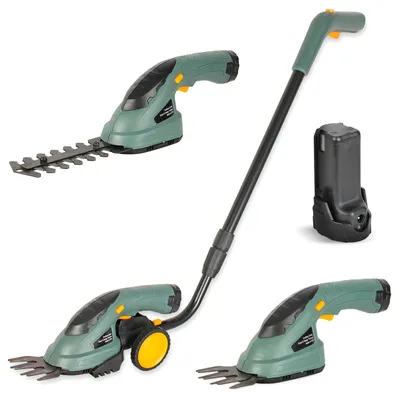 Akku-Kantenschneider + Heckenschere 2-in-1, 3,6 V, 92 cm Stiel