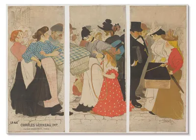 Zdjęcie produktu dla PLAKAT – 84 x 59 cm (A1) – Théophile Steinlen – „Ludzie na ulicy” (1896) autorstwa Théophile’a Alexandre’a Steinlena i Charlesa Verneau – dekoracja ścienna do salonu, sypialni i przedpokoju, nowoczesny plakat, bez ramy