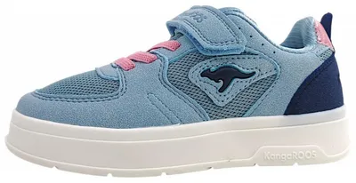 Image de KangaRoos Kkk-GK, chaussures de sport en hickory pour enfants, modèle sneaker, fermeture à scratch, couleur bleue, pour le quotidien