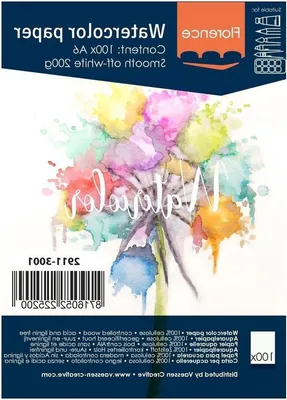 Immagine prodotto di Carta da acquerello liscia A6, 200 g, bianca, 100 fogli