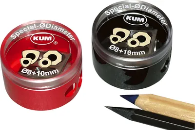Produktbild von KUM Spitzdose Doppelt 3 Kant Doppelspitzer 8 und 10mm farbig Sortiert