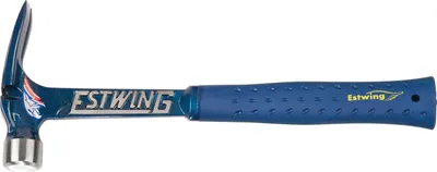 Image de Marteau à panne fendue Estwing Ultra | panne lisse | manche en vinyle bleu E6-15SR Poids de la tête 420 g | Poids total 870 g | Manipulation confortable et réduction des chocs