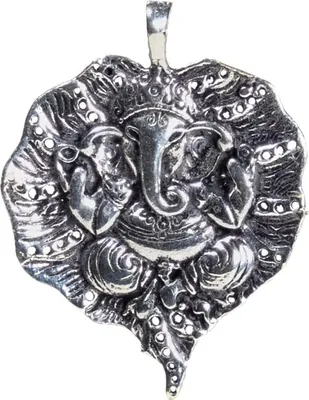 Immagine prodotto di Ciondolo Ganesh Foglia Colore Argento - 4cm