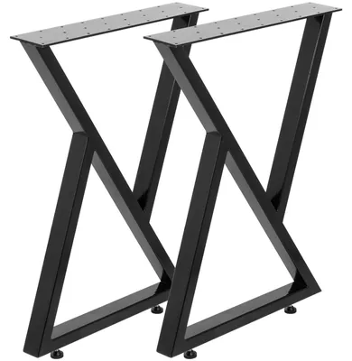 Immagine prodotto di Gambe per tavoli - Gambe per mobili - Strutture di supporto - Gambe per scrivanie - Gambe in metallo nere - Altezza 71 cm