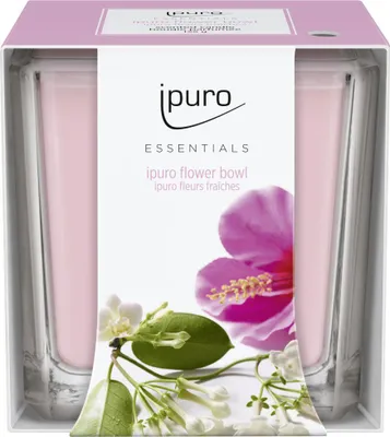 Produktbild von ipuro ESSENTIALS flower bowl, Quadratisch, Pink, Bernstein, Jasmin, Orange, Orange, Bergamotte, Maiglöckchen, Violett, Kardamom, Zedernholz, Moschus, 1 Stück(e)
