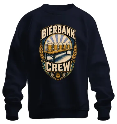 Zdjęcie produktu dla Bierbank Crew, koszulka z nadrukiem "Oktoberfest", bluza, spodnie "lederhosen", bluza, kolor granatowy, rozmiar M