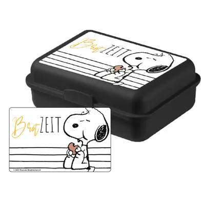 Produktbild von The Peanuts Brotdose Snoopy - Brotzeit Lunchbox Butterbrotdose mit Trennwand Schwarz
