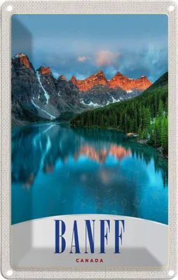 Produktbild von vianmo Blechschild 30x20 cm Banaff Kanada Europa Meer Bildmotiv Reisemotiv Abenteuer Reisen Urlaub
