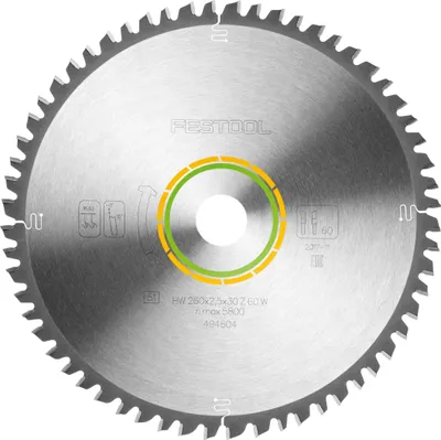Produktbild von Festool Universal-Sägeblatt 260x2,5x30 W60 | 494604