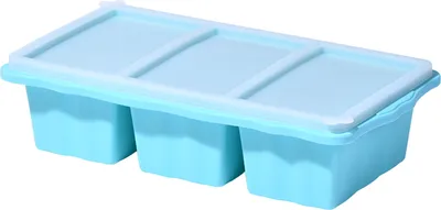 Produktbild von Silikon-Gefrierschale mit Deckel, 3-Fach-Silikon-Gefrierform für Suppen, Soßen, BPA-frei, Eiswürfelbereiter
