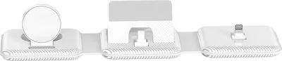 Produktbild von 3 in 1 Ladegerät 10W 7,5W 5W Wireless Ladegerät Schnelles Drahtloses Ladepad - Weiß