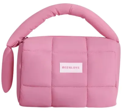 Imagen del producto de Bolsa de cosméticos acolchada Ecarla con asa, color rosa
