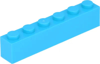 Produktbild von Lego® 250 Stück 3009 Stein Brick 1x6 Part Basic Steine 250 Mittleres Azurblau