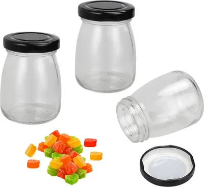 Zdjęcie produktu dla Mini słoiczki do przetworów - Szklane pojemniki na desery - Zestaw 6 sztuk - 100 ml - Bezpieczne dla żywności