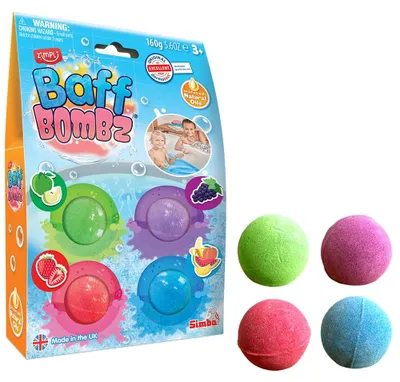 Imagen del producto de Zimpli Kids - 4 bombas de baño, set de regalo "Fizzers" para niños, hidratantes