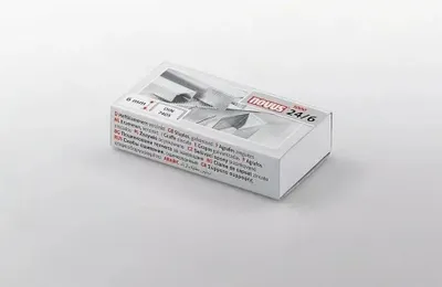 Obrázok produktu pre Novus 040-0026, Balík svoriek, 6 mm, Upevnenie, 1000 svoriek, Oceľ, Nerezová oceľ