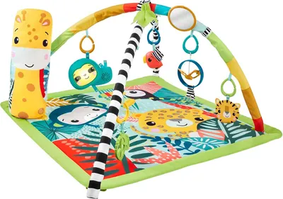 Productafbeelding van 1 Babygym - Speelmat - Baby tot peuter - 5 ontwikkelingsgerichte speeltjes met lichtjes en geluidjes en verstelbare boog - Regenwoud - HJW08
