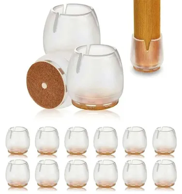 Produktbild von Stuhlkappen 24 Stück, 25 mm-30 mm, Silikon-Möbelbeinschoner, Bodenschutz für runde Stuhlbeine, Kratzfest und geräuschdämpfend