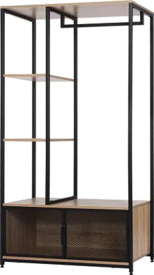 Immagine prodotto di Armadio a giorno in legno - appendiabiti e armadio a scomparti - tanto spazio - legno chiaro - 90 x 40 x 167 cm