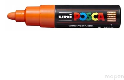 Zdjęcie produktu dla Uni-Ball ChalkGlass PC-7M, Pomarańczowy, Wielobarwny, 1 kol., Atrament na bazie wody, Końcówka pociskowa, Okrągły