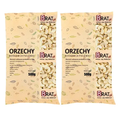 Zdjęcie produktu dla Orzechy nerkowca połówki 1kg (2x500g)