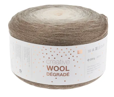 Produktbild von Rico Creative Wool Dégradé, 4-fädig, 200g, ca. 800m Natur