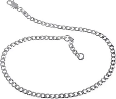 Produktbild von SILBERKETTEN STORE Fußkette Panzer 3mm - 925 Silber, Länge wählbar von 23-30cm - 27cm