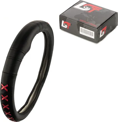 Produktbild von Lenkradbezug Ø 38x9 cm 15x3,5 Zoll schwarz rot für VW für SEAT für SKODA