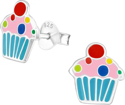 Produktbild von Ohrstecker 925 Sterling Silber mit Cupcake