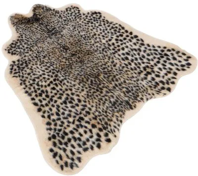 Produktbild von Unyqoos® Teppich mit Leopardenmuster – weicher Kunstplüsch-Teppich, rutschfest, vielseitig für Wohnzimmer, Schlafzimmer, Esszimmer & Büro