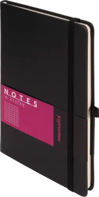 Produktbild von Notes A5 w kratkę czarny Memofix z ekoskóry