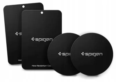 Zdjęcie produktu dla Spigen 000EP20342, Płytka mocująca, Dowolna marka, Czarny, Metal, 8 szt.