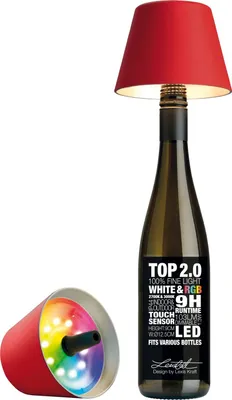 Produktbild von Sompex TOP 2.0 Akku RGBW LED-Flaschenleuchte Rot