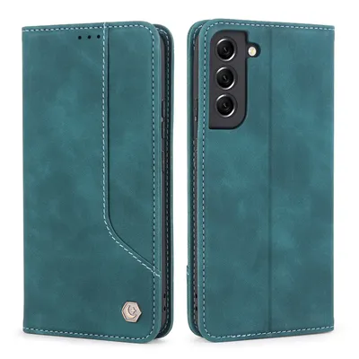 Obrázek produktu pro RetroPolyuretankožené pouzdro pro Samsung Galaxy S22 5G peněženkový design pouzdro s držákem na karty a stojánkem modré