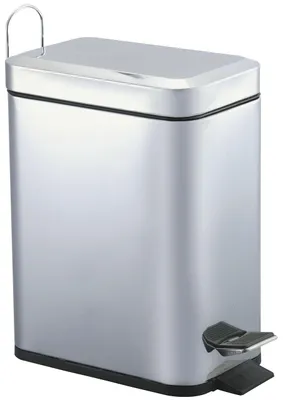 Obrázek produktu pro Ocelový, obdélníkový odpadkový koš s pedálem, objem 5 litrů