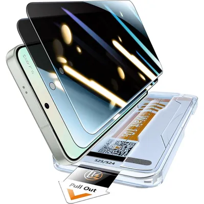 Obrázok produktu pre Ochranné sklo pre Samsung Galaxy S25/S24 5G, 2 kusy, s ochranou súkromia, tvrdosť 9H, čierna farba