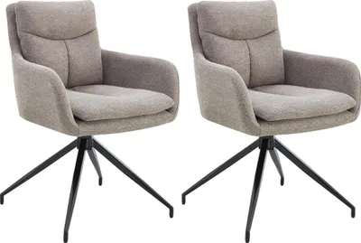 Image de Lot de 2 chaises de salle à manger Somers - tissu - bleu