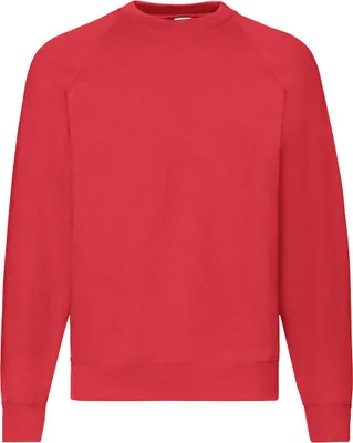 Obrázok produktu pre Fruit of the Loom 62-216-0 | Pulóver Classic Raglan Sweatshirt - Farbe: Farebnosť: červená - Veľkosť: 1,5 mm: M