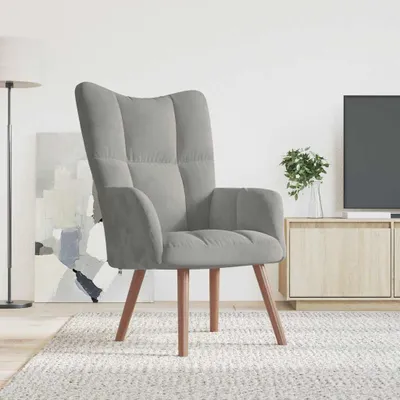 Immagine prodotto di vidaXL Poltrona relax in velluto grigio chiaro