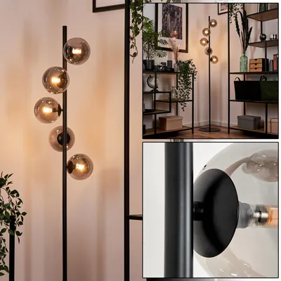 Produktbild von Garaguso Stehlampe aus Metall/Glas in Schwarz/Rauchfarben