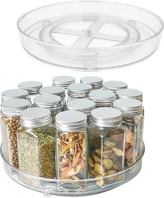 Zdjęcie produktu dla Obrotowy stojak na przyprawy, 235 cm, przezroczysty, zestaw 2 sztuk