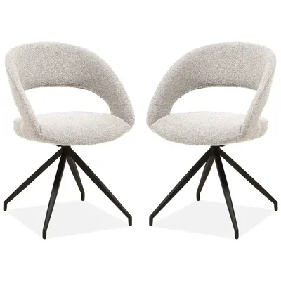 Obrázok produktu pre MX Sofa Otočná jedálenská stolička Yara - Pearl (sada 2 kusov)