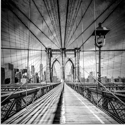 Produktbild von ARTland Glasbild New York City Brooklyn Bridge I Größe: 20x20 cm