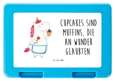 Produktbild von Mr. & Mrs. Panda Bento Box Einhorn Küche - Weiß - Geschenk, Backen, Brotzeitbox, Koch, Snackbox, Lunchbox, Bentobox, Einhörner, Motivation, Muffin, Brotbehälter, Unicorn