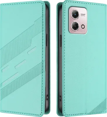 Produktbild von Hülle für Motorola Moto G Stylus 4G 2023, Kunstleder Brieftaschen Handyhülle mit Kartenfach und Standfunktion Türkis