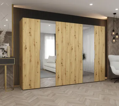 Obrázek produktu pro Šatní skříň 300 cm KUBRA - dub artisan / kašmír