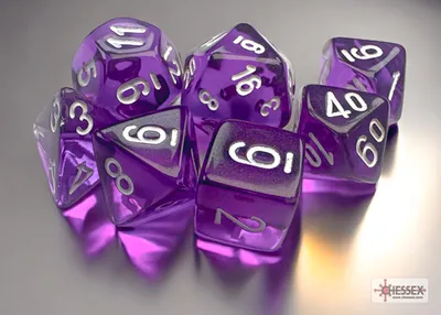 Produktbild von Chessex - Translucent - Mini 7-Die Set - Purple/White