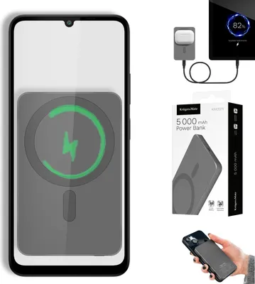 Produktbild von Kruger&Matz Powerbank 5000 mAh MagSafe, Grau