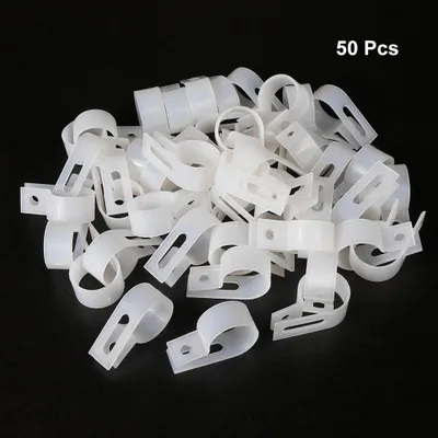 Produktbild von 50Stk. Nylon R-Typ Klemme Organizer Kabelschellen Passt Kabel Dmr. 15-19mm DE de